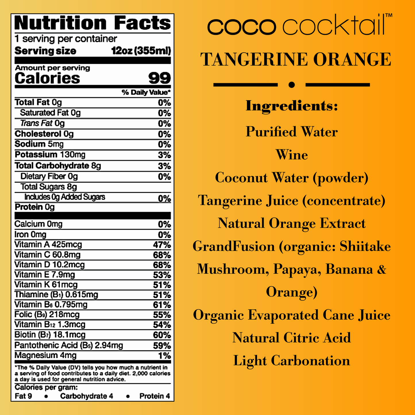 COCO COCKTAIL - TANGERINE ORANGE (24-can case)
