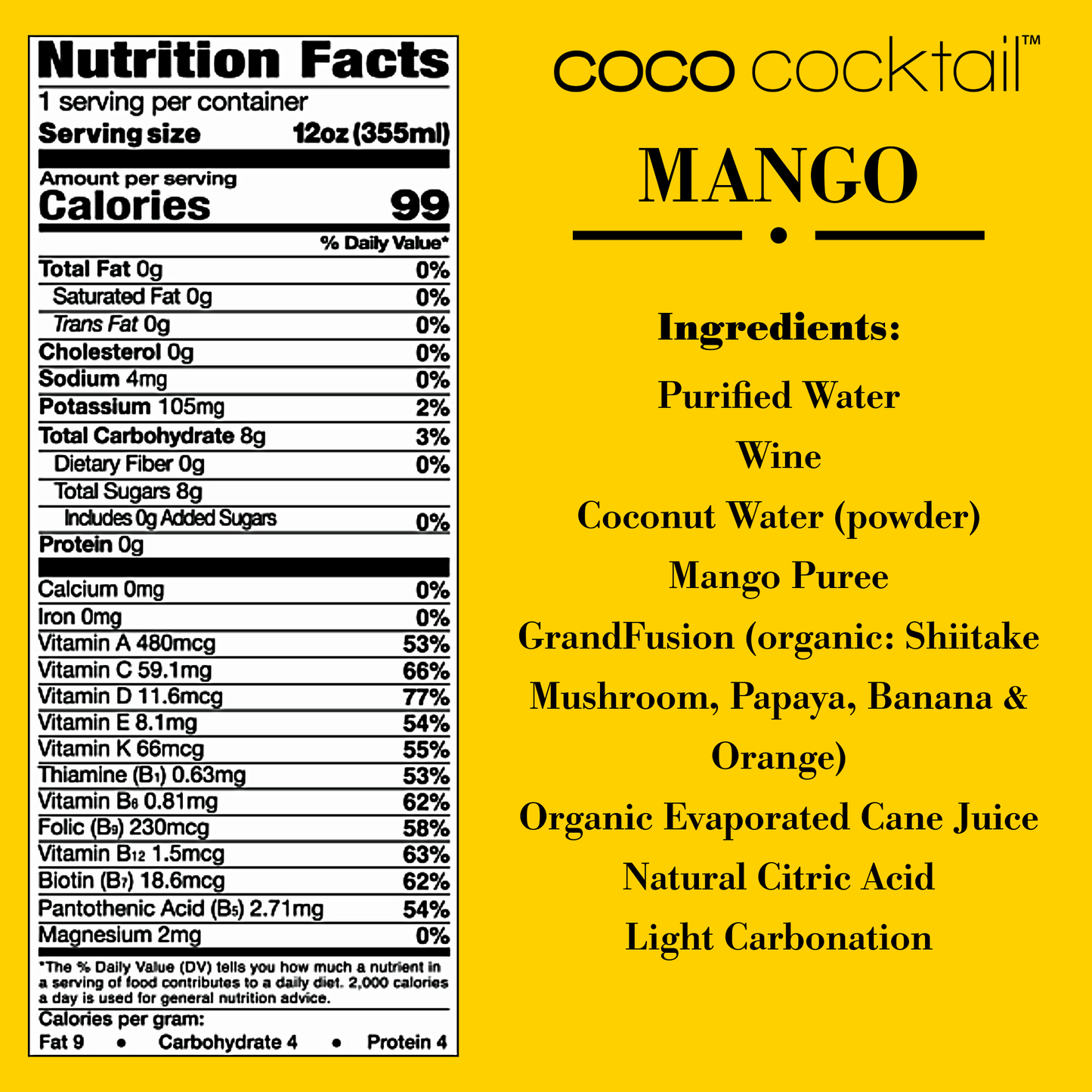 COCO COCKTAIL - MANGO (24-can case)